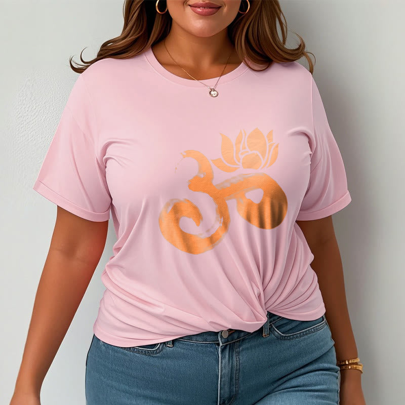 Mythstone OM Lotus Flower Cotton Tee T-shirt