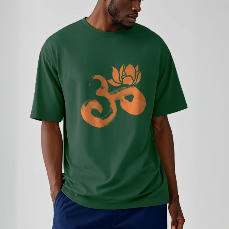 Mythstone OM Lotus Flower Cotton Tee T-shirt