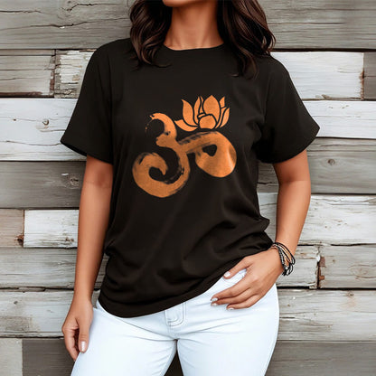 Mythstone OM Lotus Flower Cotton Tee T-shirt