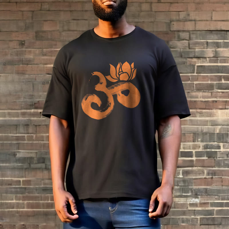 Mythstone OM Lotus Flower Cotton Tee T-shirt