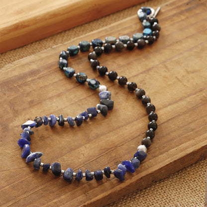 Mythstone Emperor Stone Sodalite Gold Sheen Obsidian Balance Triple Wrap Bracelet