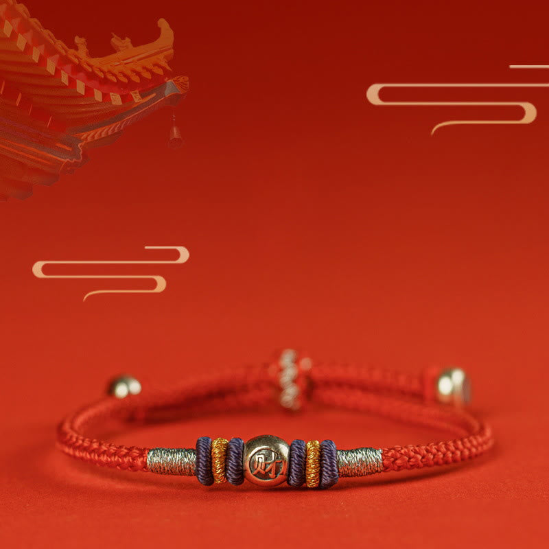 Mythstone Red String Chinese Characters Protection Bracelet