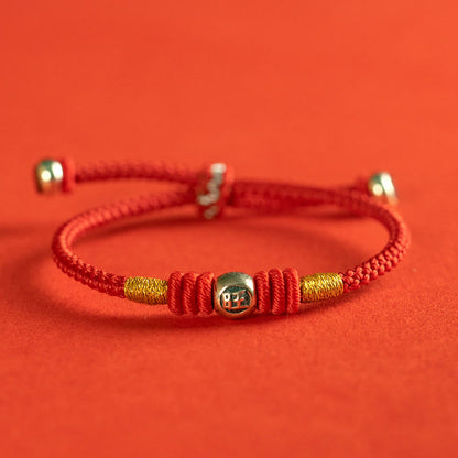 Mythstone Red String Chinese Characters Protection Bracelet