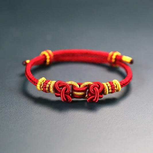 Mythstone Red String Saddle Knot Strength Bracelet