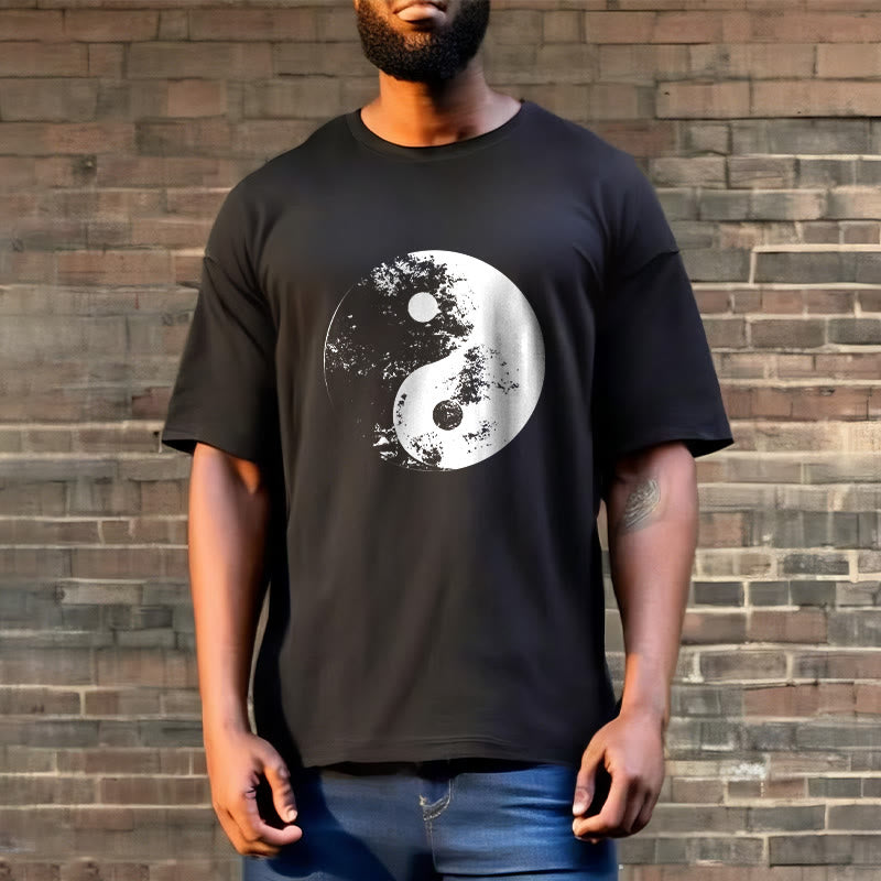 Mythstone Yin Yang Tai Chi Pattern Cotton Tee T-shirt