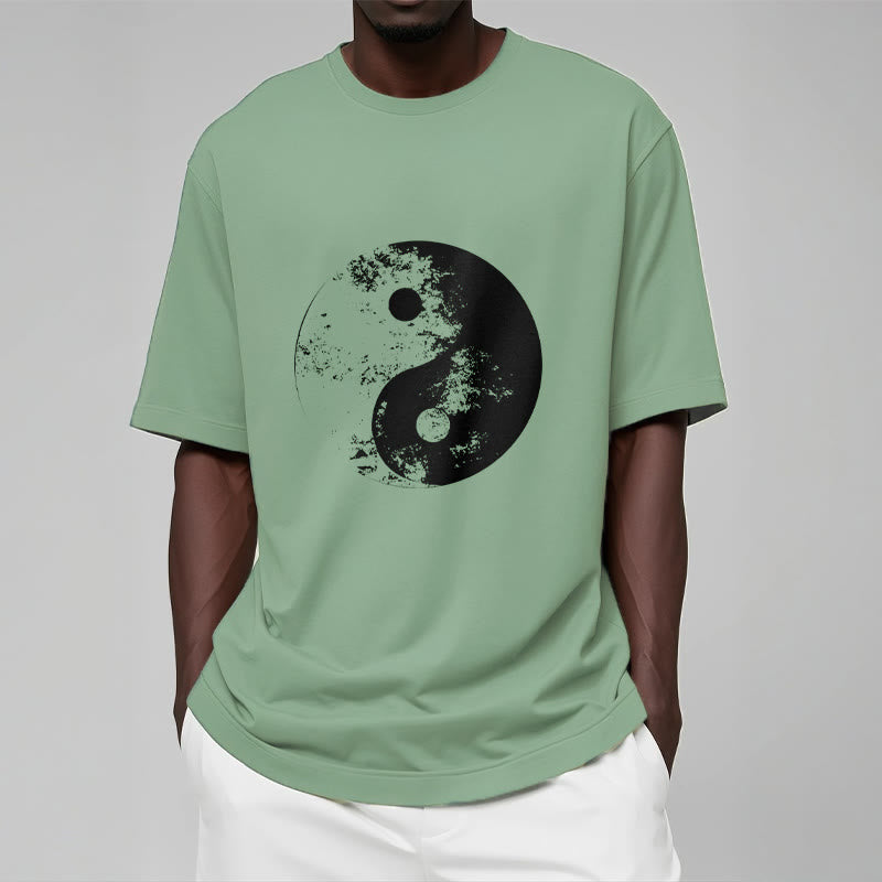 Mythstone Yin Yang Tai Chi Pattern Cotton Tee T-shirt