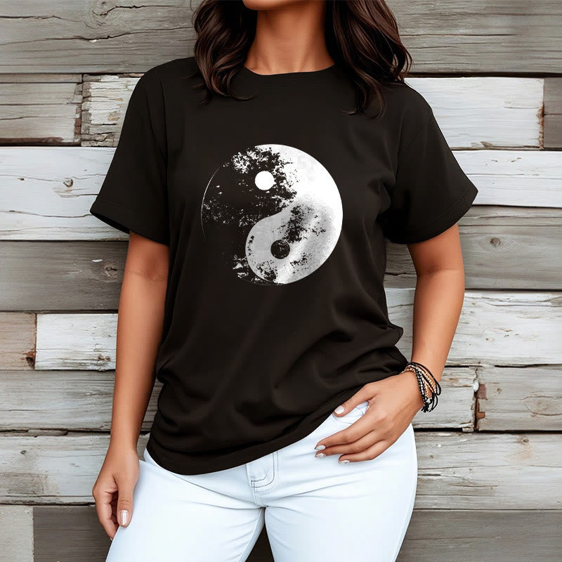 Mythstone Yin Yang Tai Chi Pattern Cotton Tee T-shirt