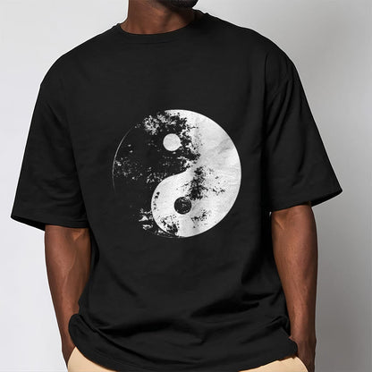 Mythstone Yin Yang Tai Chi Pattern Cotton Tee T-shirt