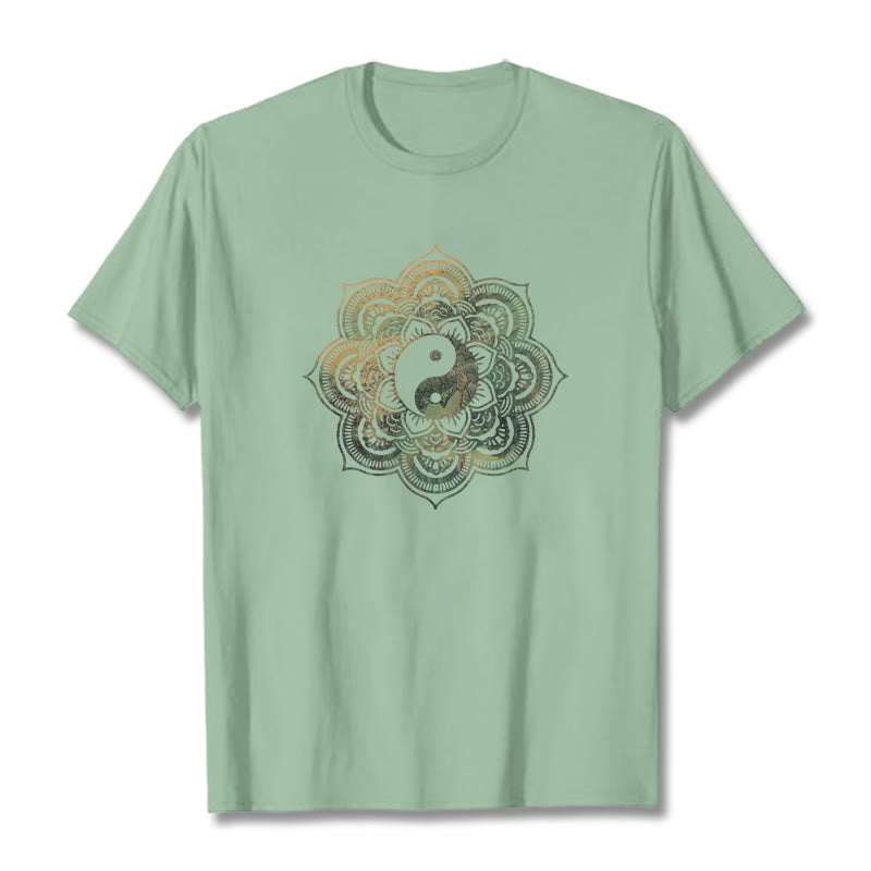 Mythstone Mandala Yin Yang Cotton Tee T-shirt