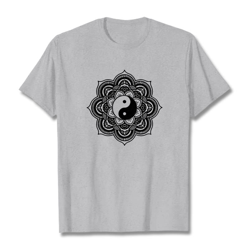 Mythstone Mandala Yin Yang Cotton Tee T-shirt