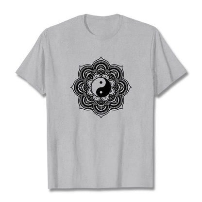 Mythstone Mandala Yin Yang Cotton Tee T-shirt