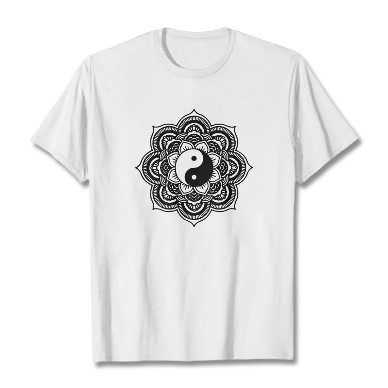 Mythstone Mandala Yin Yang Cotton Tee T-shirt