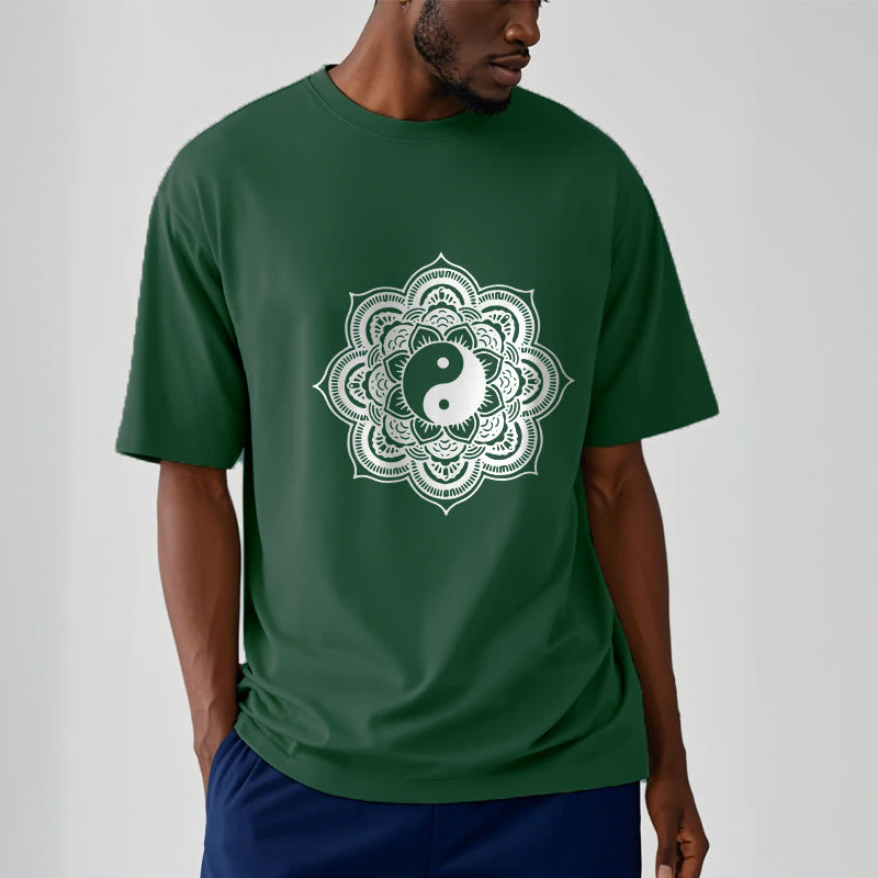 Mythstone Mandala Yin Yang Cotton Tee T-shirt