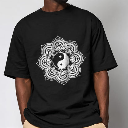 Mythstone Mandala Yin Yang Cotton Tee T-shirt