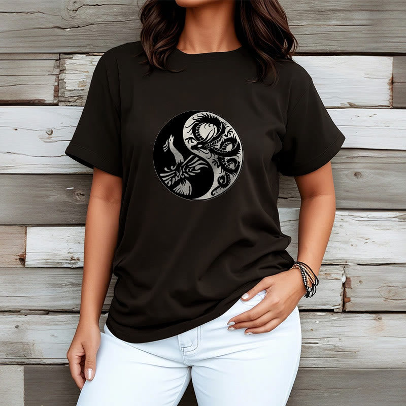 Mythstone Phoenix Yin Yang Cotton Tee T-shirt