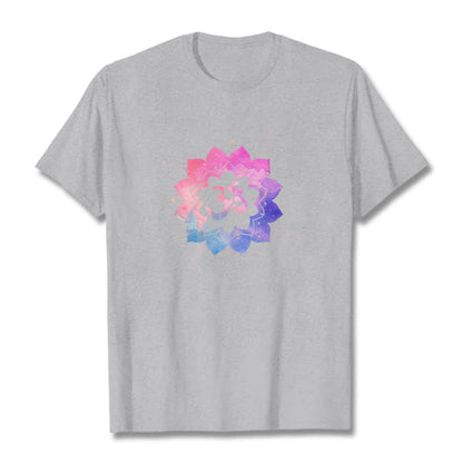 Mythstone Om Colorful Lotus Cotton Tee T-shirt