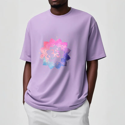 Mythstone Om Colorful Lotus Cotton Tee T-shirt