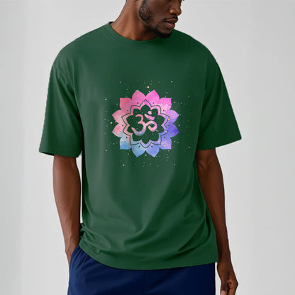 Mythstone Om Colorful Lotus Cotton Tee T-shirt