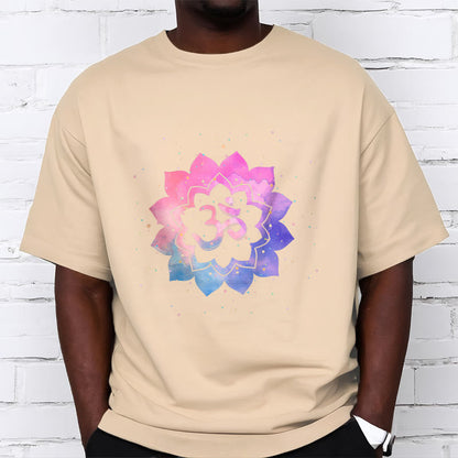 Mythstone Om Colorful Lotus Cotton Tee T-shirt