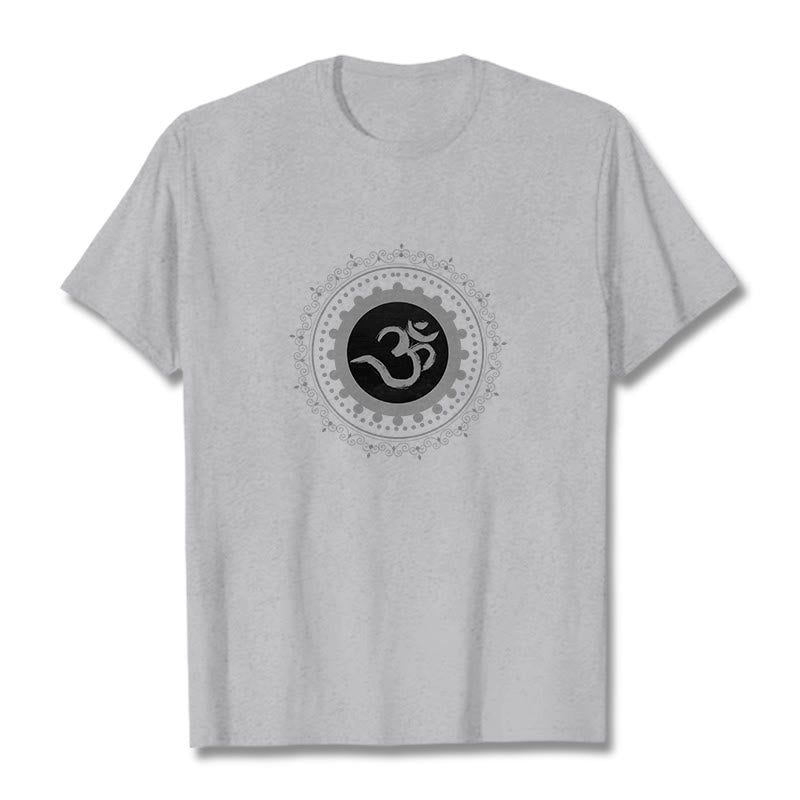 Mythstone Om Mandala Pattern Cotton Tee T-shirt