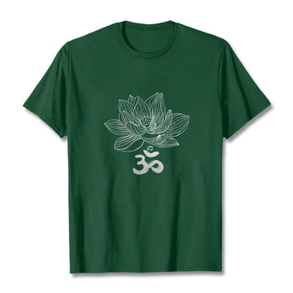 Mythstone Om Lotus Sketch Cotton Tee T-shirt