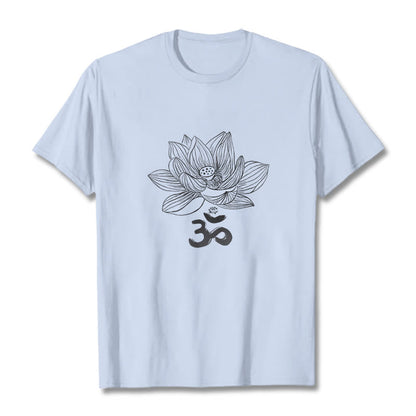 Mythstone Om Lotus Sketch Cotton Tee T-shirt