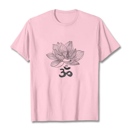 Mythstone Om Lotus Sketch Cotton Tee T-shirt