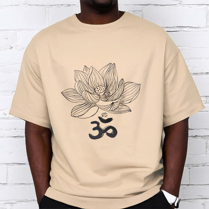 Mythstone Om Lotus Sketch Cotton Tee T-shirt