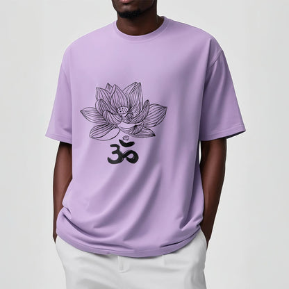 Mythstone Om Lotus Sketch Cotton Tee T-shirt