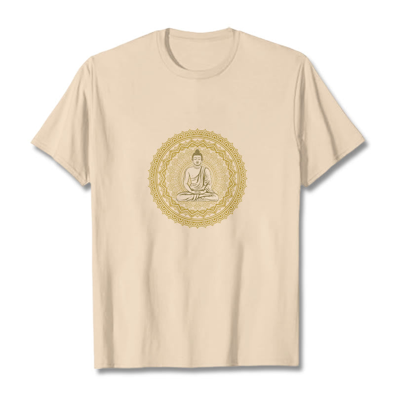 Camiseta de algodón con diseño de Buda y mandala de Mythstone 