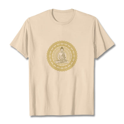 Camiseta de algodón con diseño de Buda y mandala de Mythstone 