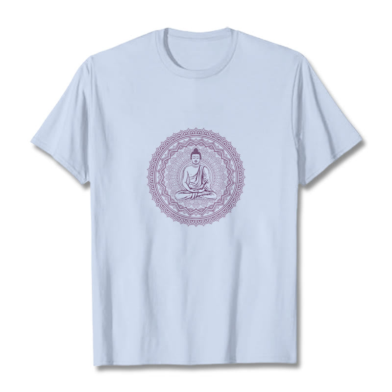 Camiseta de algodón con diseño de Buda y mandala de Mythstone 