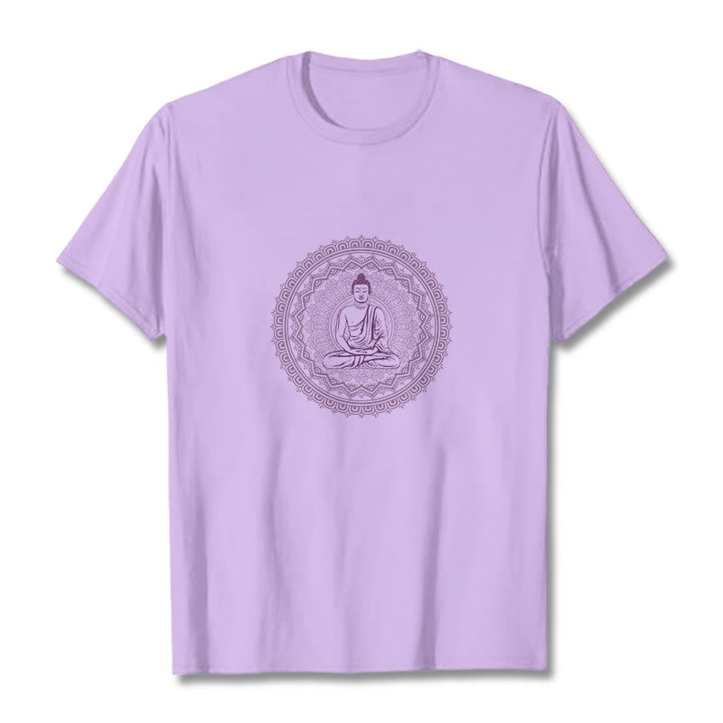 Camiseta de algodón con diseño de Buda y mandala de Mythstone 