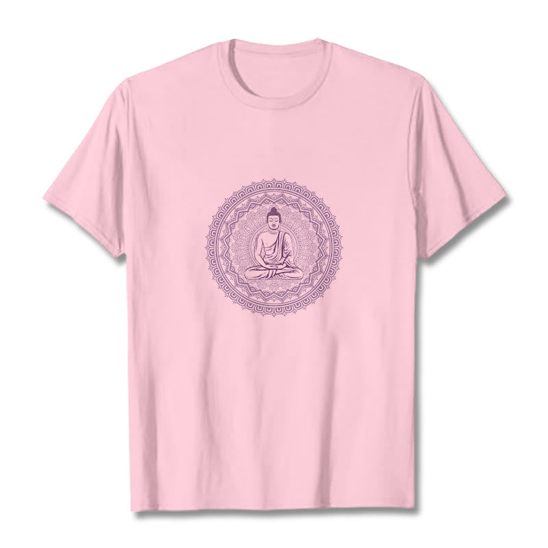 Camiseta de algodón con diseño de Buda y mandala de Mythstone 