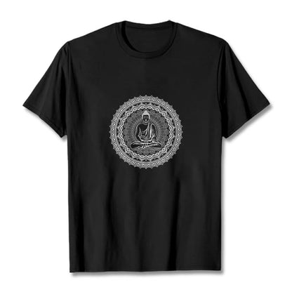 Camiseta de algodón con diseño de Buda y mandala de Mythstone 