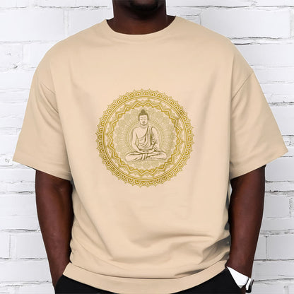 Camiseta de algodón con diseño de Buda y mandala de Mythstone 