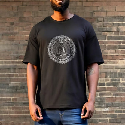 Camiseta de algodón con diseño de Buda y mandala de Mythstone 