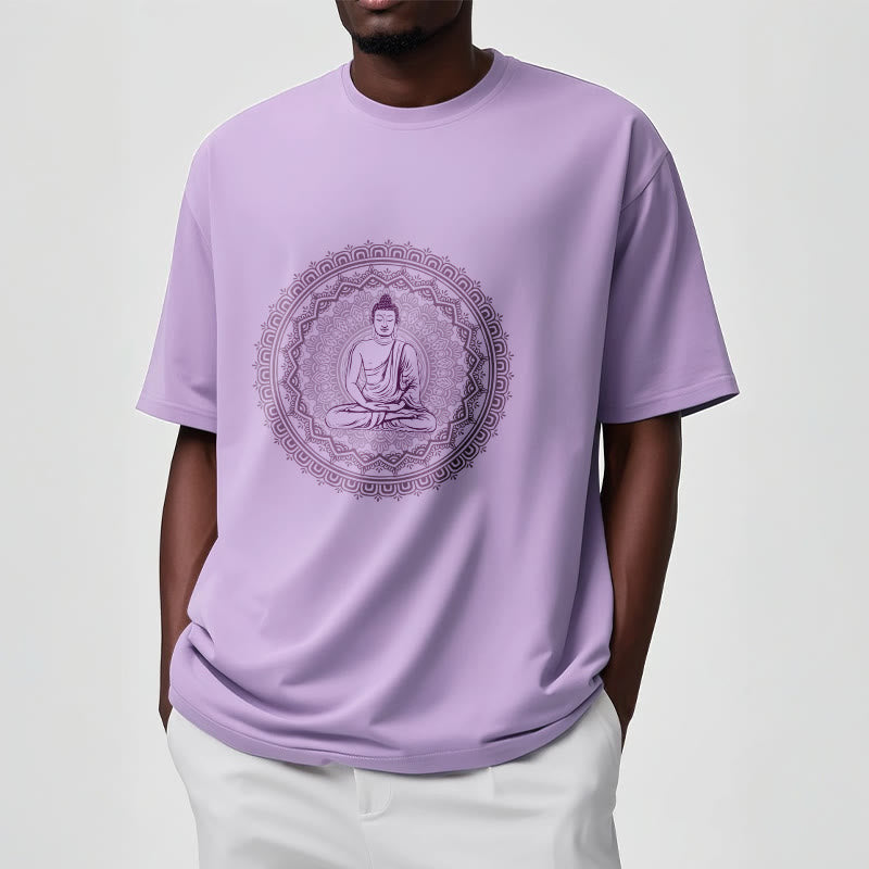 Camiseta de algodón con diseño de Buda y mandala de Mythstone 