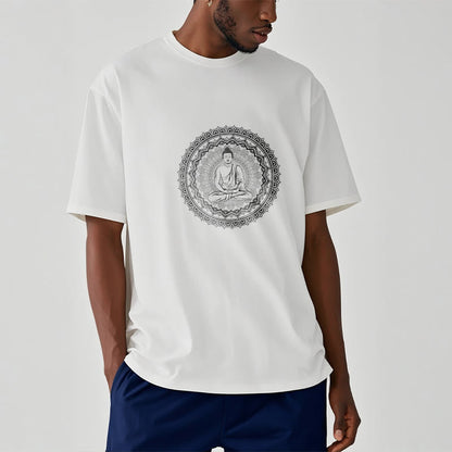 Camiseta de algodón con diseño de Buda y mandala de Mythstone 