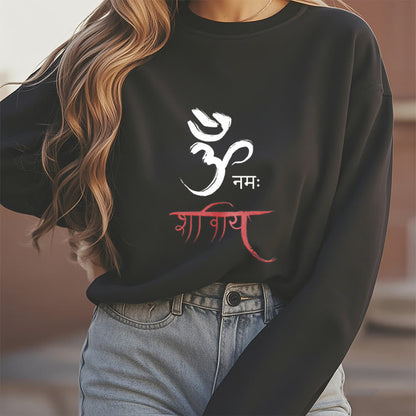 Mythstone OM NAMAH SHIVAYA Mantra Sanskrit Fleece Lined Polyester Sweatshirt