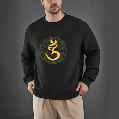 Mythstone 108 OM NAMAH SHIVAYA Mantra Sanskrit Fleece Lined Polyester Sweatshirt