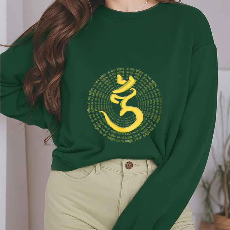 Mythstone 108 OM NAMAH SHIVAYA Mantra Sanskrit Fleece Lined Polyester Sweatshirt