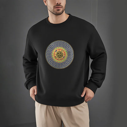 Mythstone 108 Om Mani Padme Hum Mantra Sanskrit Fleece Lined Polyester Sweatshirt