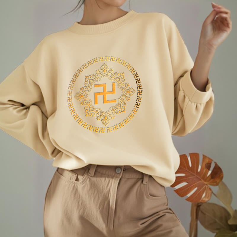 Mythstone Swastika Fleece Lined Polyester Sweatshirt