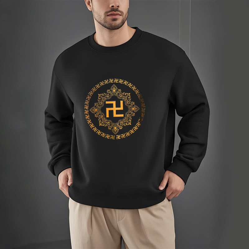 Mythstone Swastika Fleece Lined Polyester Sweatshirt