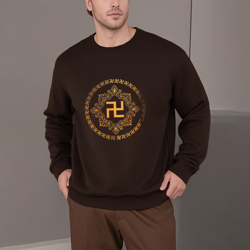 Mythstone Swastika Fleece Lined Polyester Sweatshirt