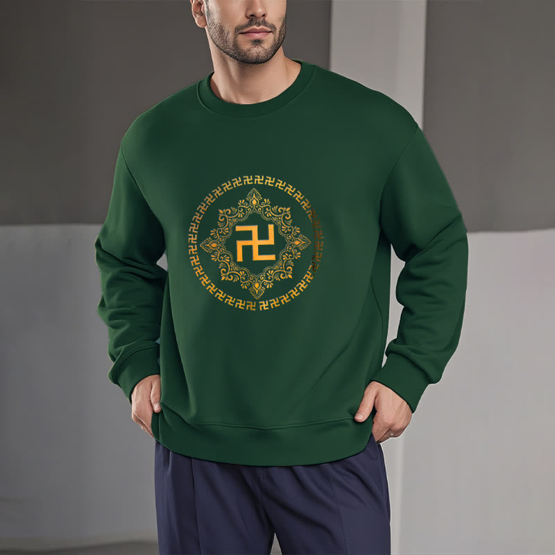 Mythstone Swastika Fleece Lined Polyester Sweatshirt