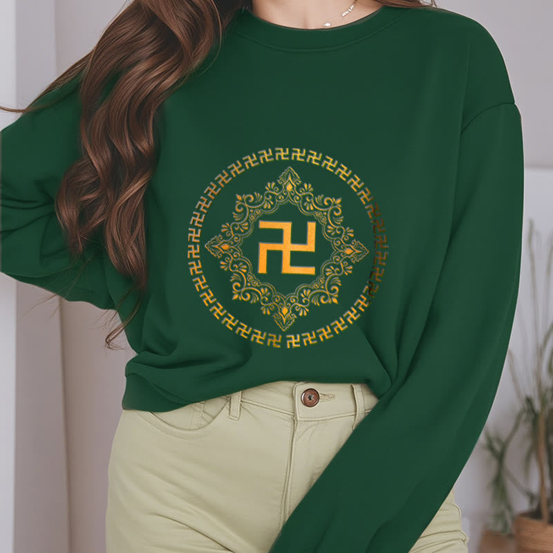 Mythstone Swastika Fleece Lined Polyester Sweatshirt