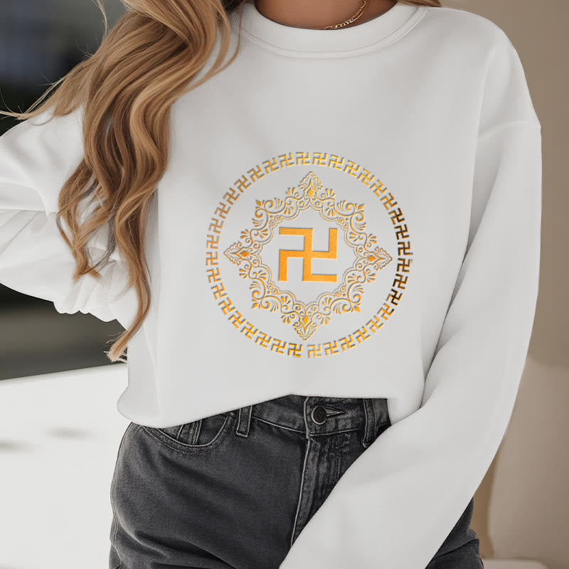 Mythstone Swastika Fleece Lined Polyester Sweatshirt