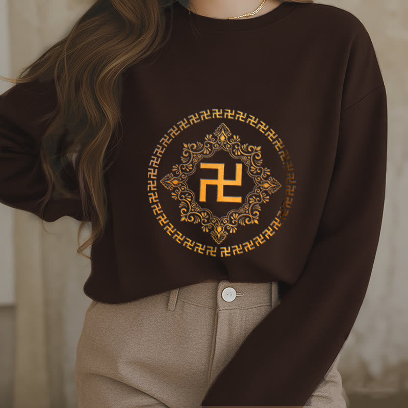 Mythstone Swastika Fleece Lined Polyester Sweatshirt